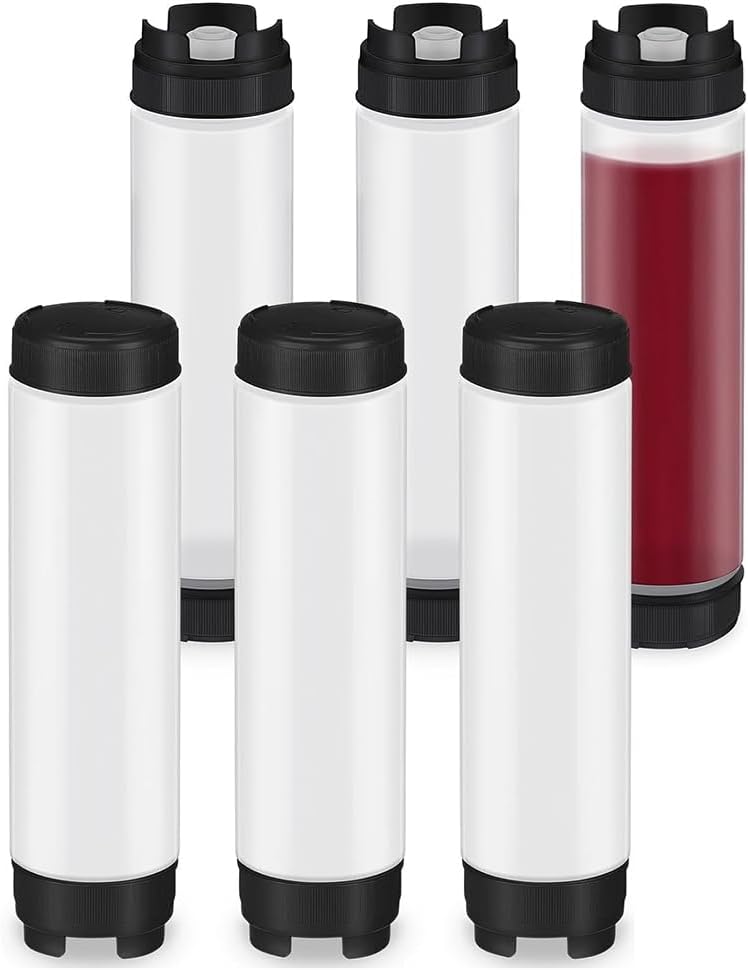 6 Pcs 16 Oz Condiment Squeeze Bottles Inverted Leak Proof