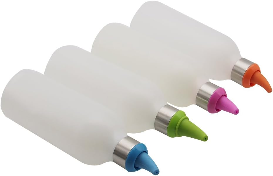 Sleek 4-Pack Squeeze Bottles for Kitchen Crafts