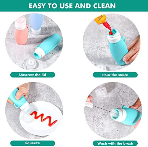 Webake 4Pack Squeeze Bottles Travel-Ready Condiment CONTainers