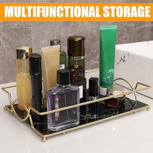 Luxury Bath Counter Organizer trays by Virvia - Black Gold