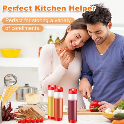 CHIVENIDO 6PCS 16oz Condiment Squeeze Bottles