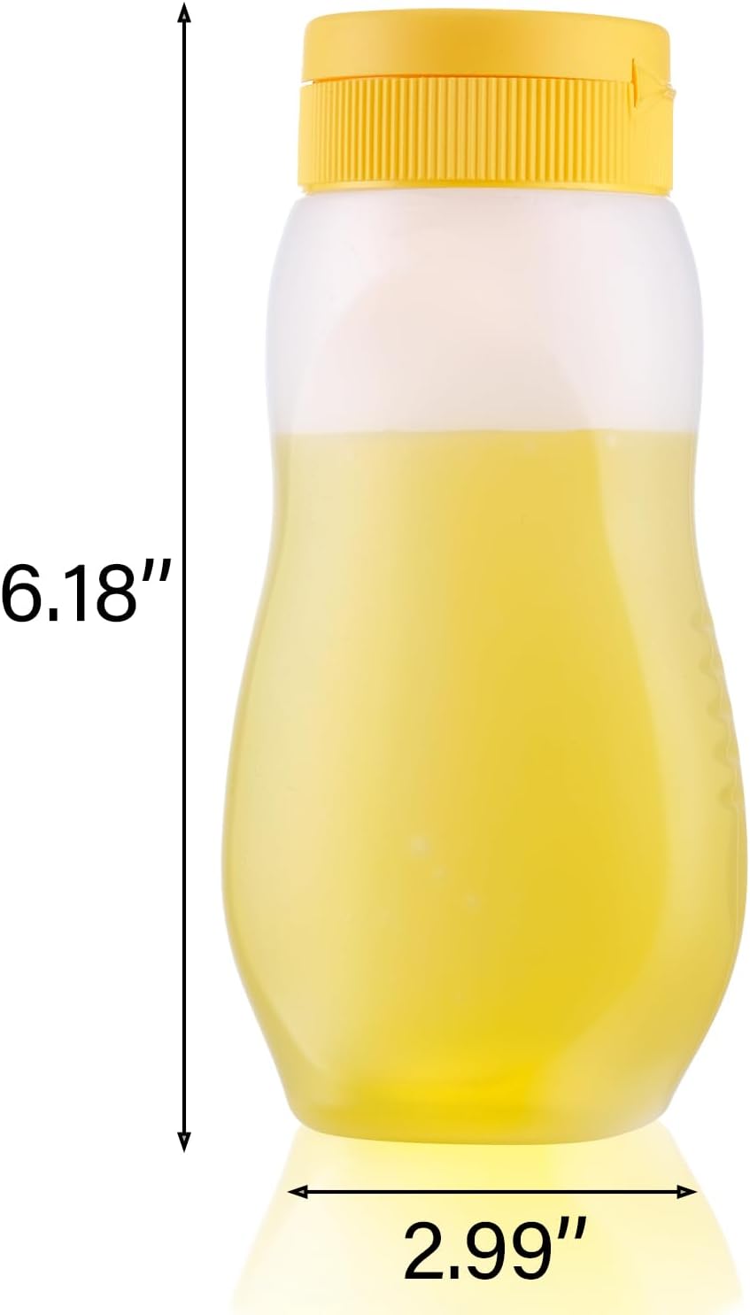 6 Pack Condiment Squeeze Bottles with Flip Top and Caps