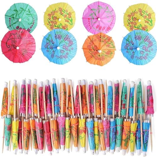 Stylish 50-Pack Umbrella Cocktail Picks for tropical parties