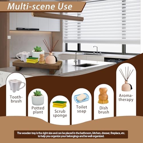 YITOBA Wooden Bathroom Counter Tray