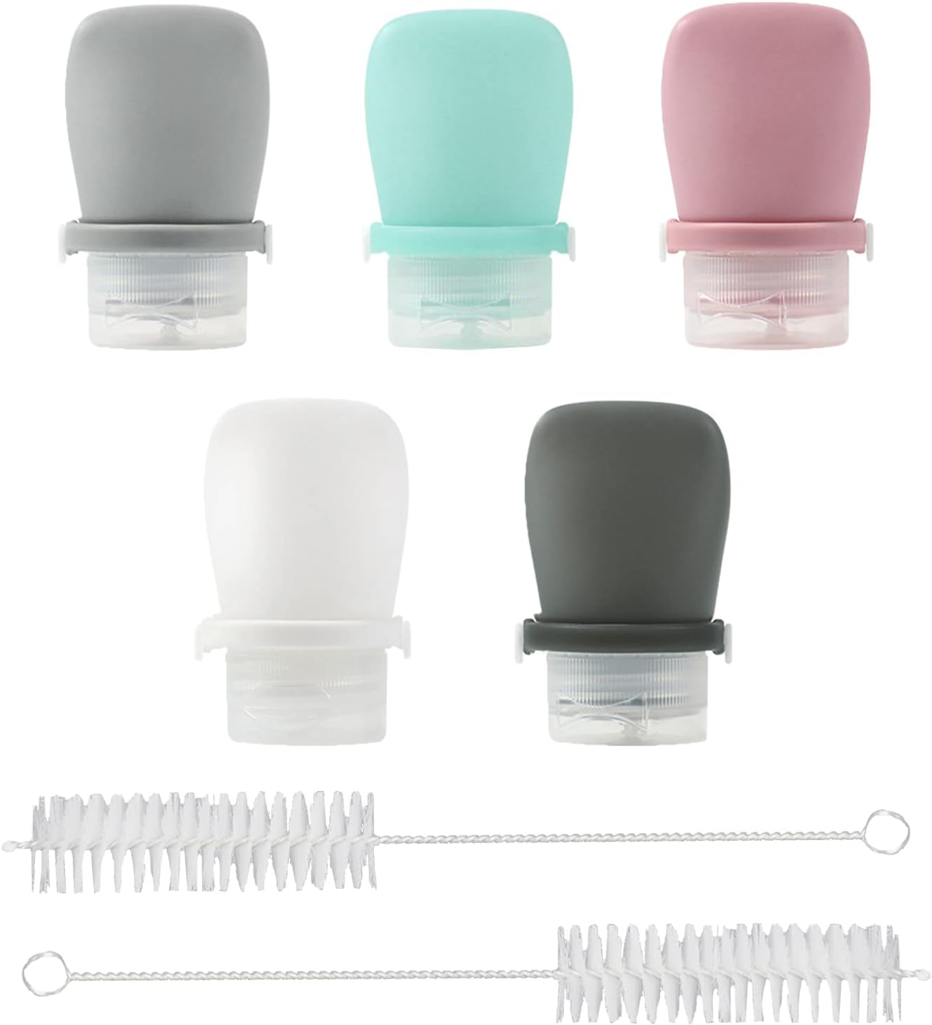 5-Piece Squeeze Bottle Set with Brushes