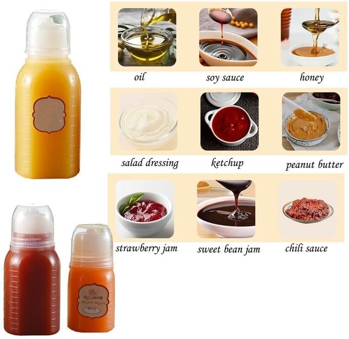CLWXHS 20Pcs 2oz Squeeze Bottles for Ketchup Salad Dressing and More