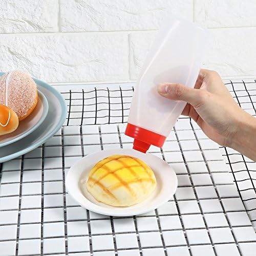 Dioche 4-Hole Squeeze Bottle Premium Resin Condiment Refillable Red