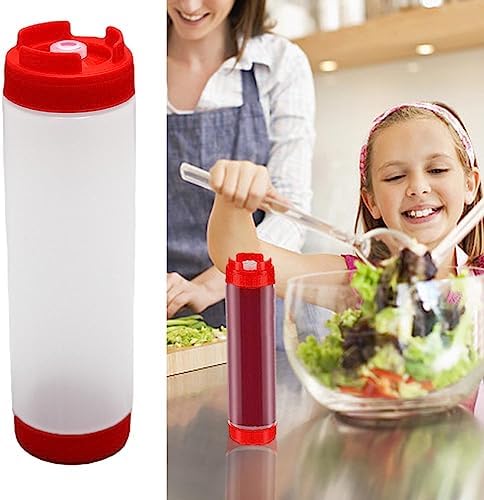 EMVANV 3-Pack 16oz Squeeze Bottles for Sauces Red
