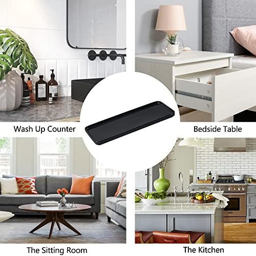 Floatant Small Black Ceramic Vanity Tray for Bathroom Bedroom Large