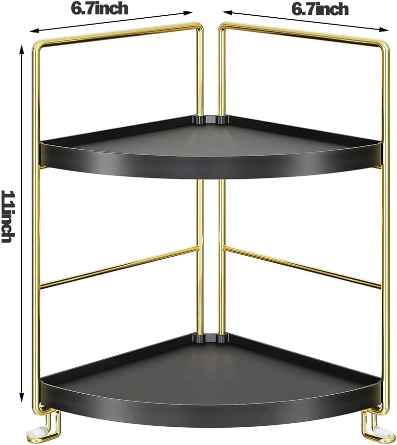 Sturdy Black 2-Tier Organizer for Bath