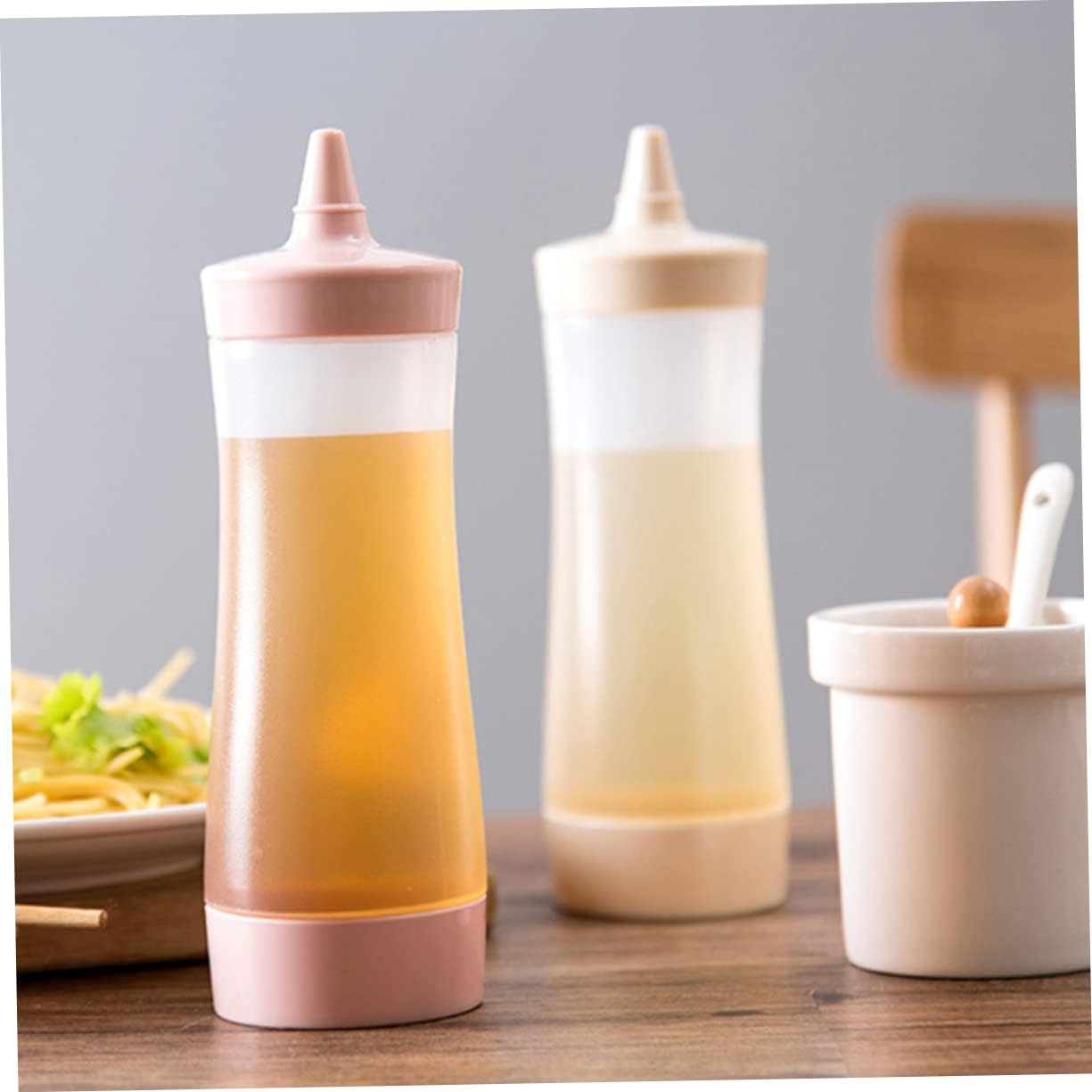 Luxshiny 350ml Food Safe PP PE Condiment Squeeze Bottle