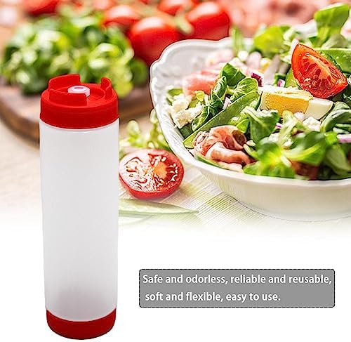 EMVANV 3-Pack 16oz Squeeze Bottles for Sauces Red