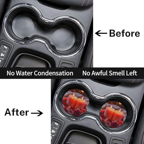 Candleflower 2-Piece Coasters Set for Car Accessories