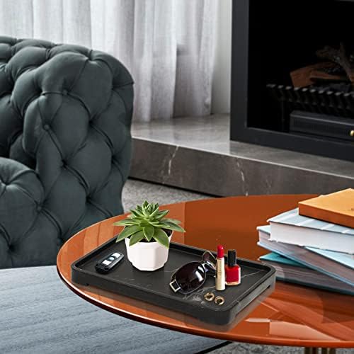 Premium Black Marble Bathroom Vanity Tray Organizer
