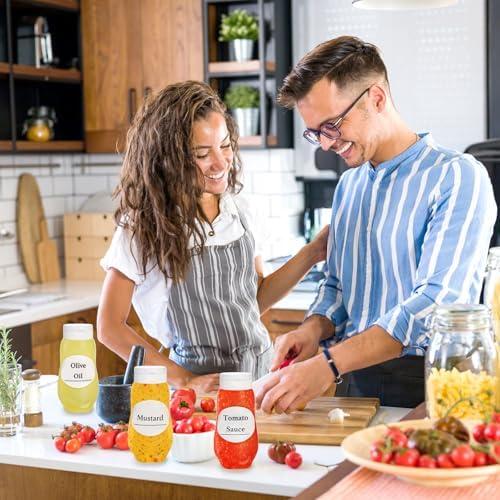 Sleek Expandable Condiment Squeeze Bottles with Flip TopLabels for Kitchen Use