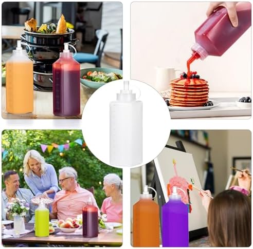 Uceoo 27 Ounce Squeeze Condiment Bottles with Cap Lids