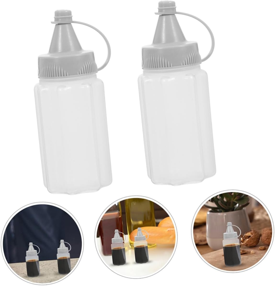 8-Piece Compact Portable Squeeze Condiment Bottles