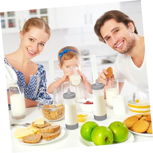 Mikinona Essential Condiment Squeeze Bottles 4-Pack Reusable Leakproof Easy to Carry