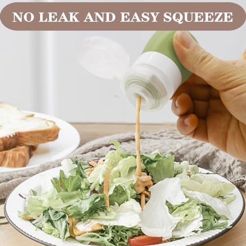 5-Pack 13oz Silicone Salad Dressing Bottles with Cleaning Brush