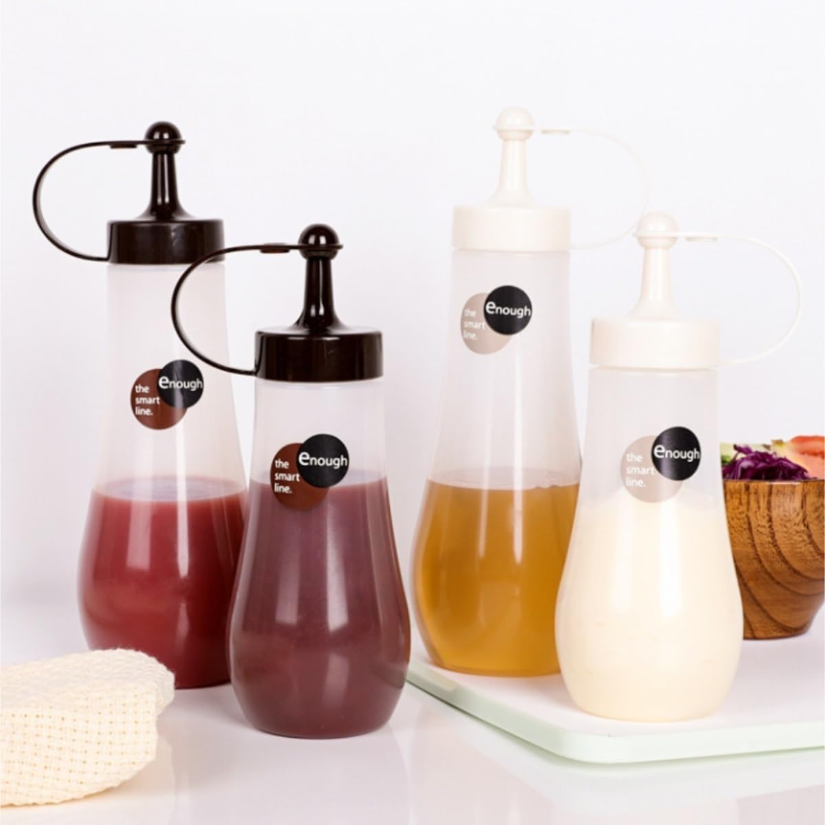 5-Piece Squeeze Bottle Set for Sauces 360ml Capacity Durable Kitchen Essential
