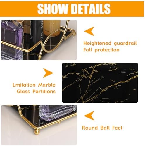 Luxury Bath Counter Organizer trays by Virvia - Black Gold