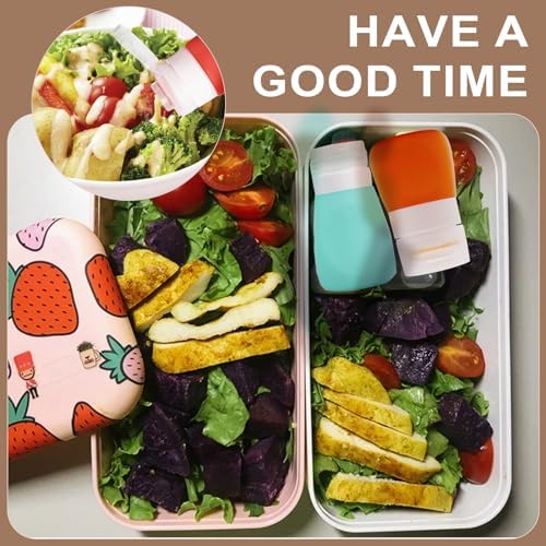 5-Pack 13oz Silicone Salad Dressing Bottles with Cleaning Brush