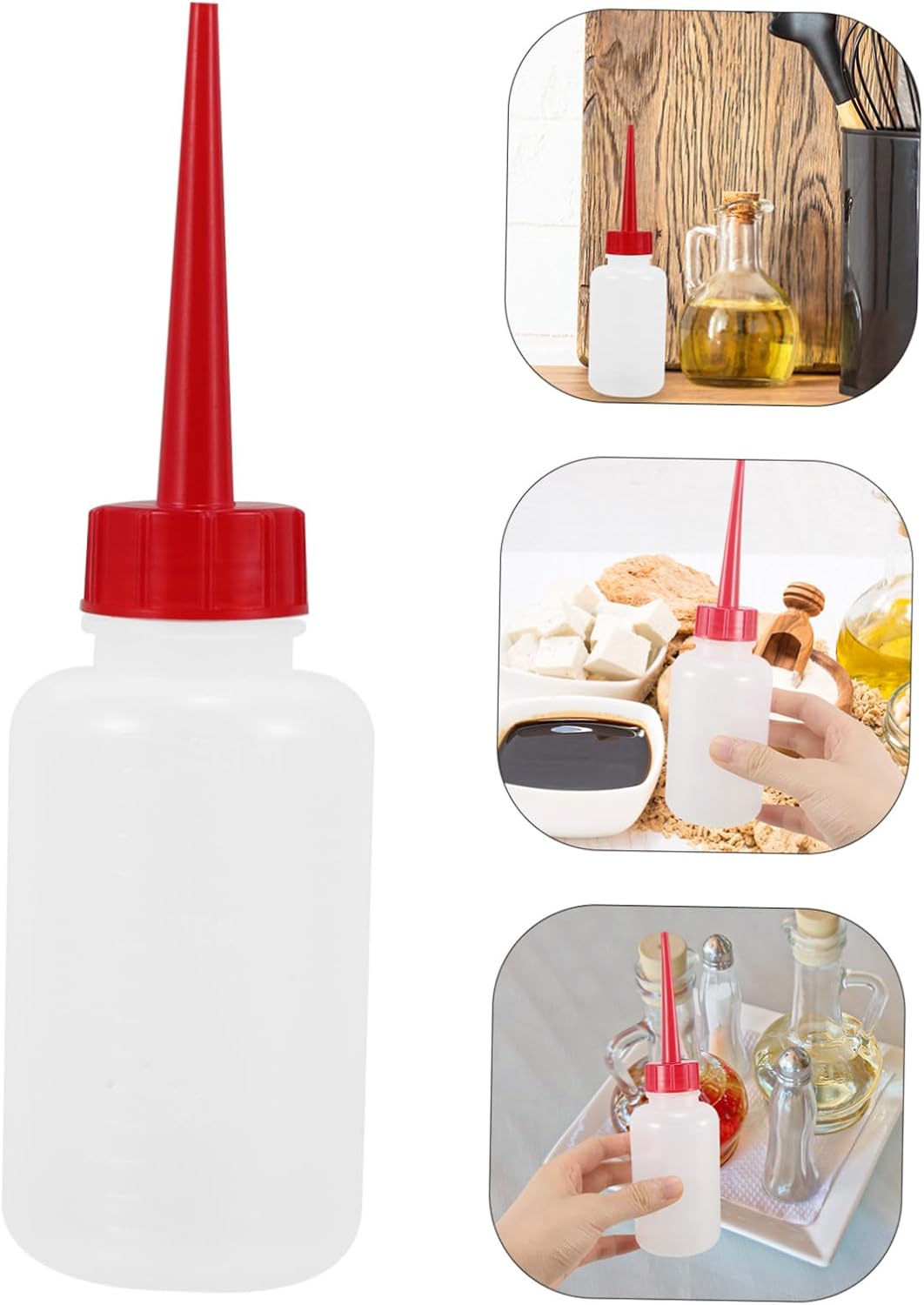 SECFOU 150ml Clear Squeeze Sauce Bottle