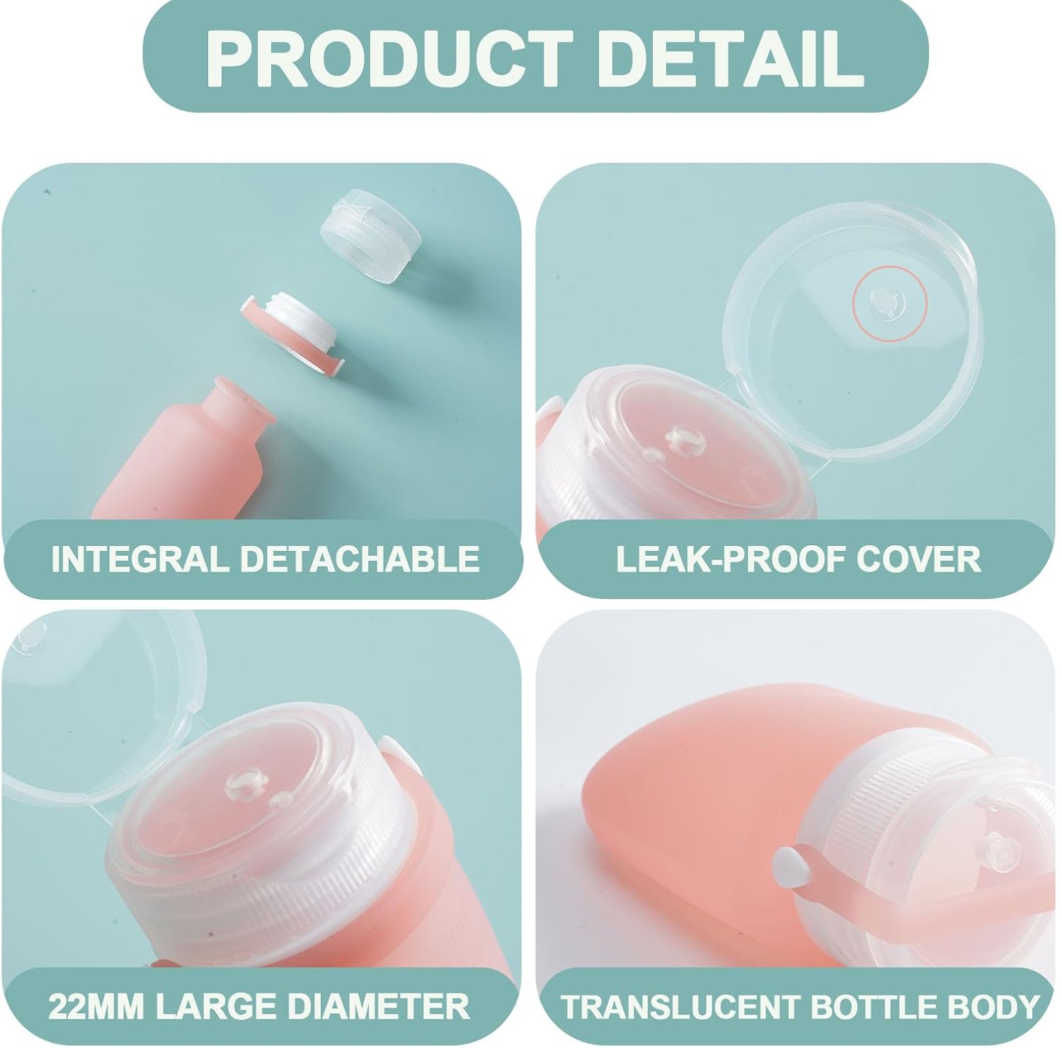 4Pcs 60ml Silicone Squeeze Salad Dressing Bottles