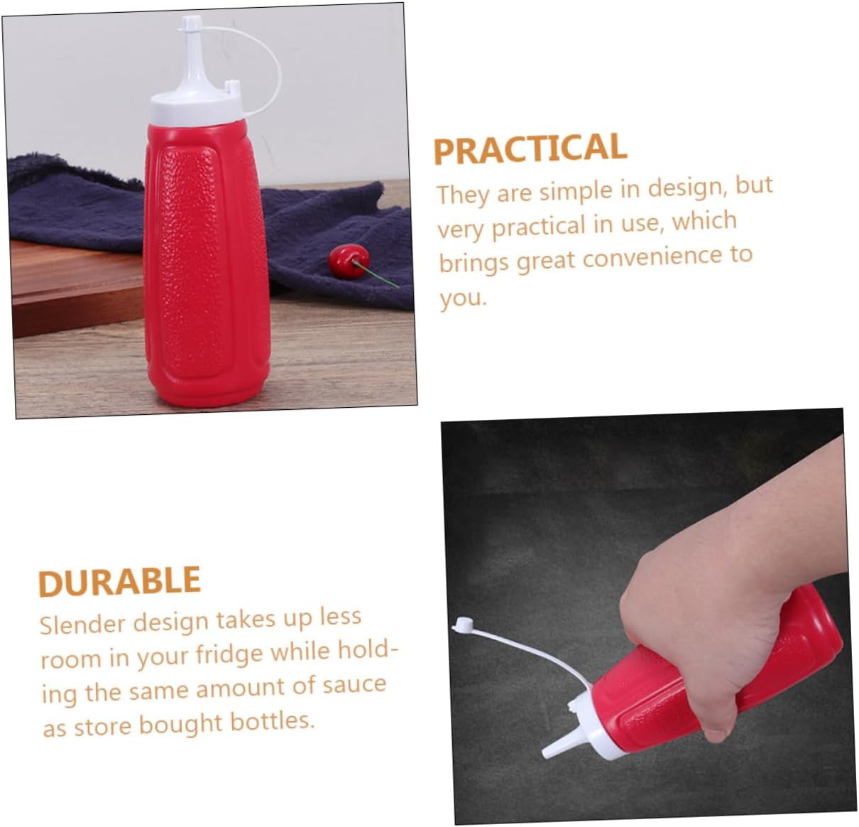 Plastic Lidded Salad Bottle for Condiments