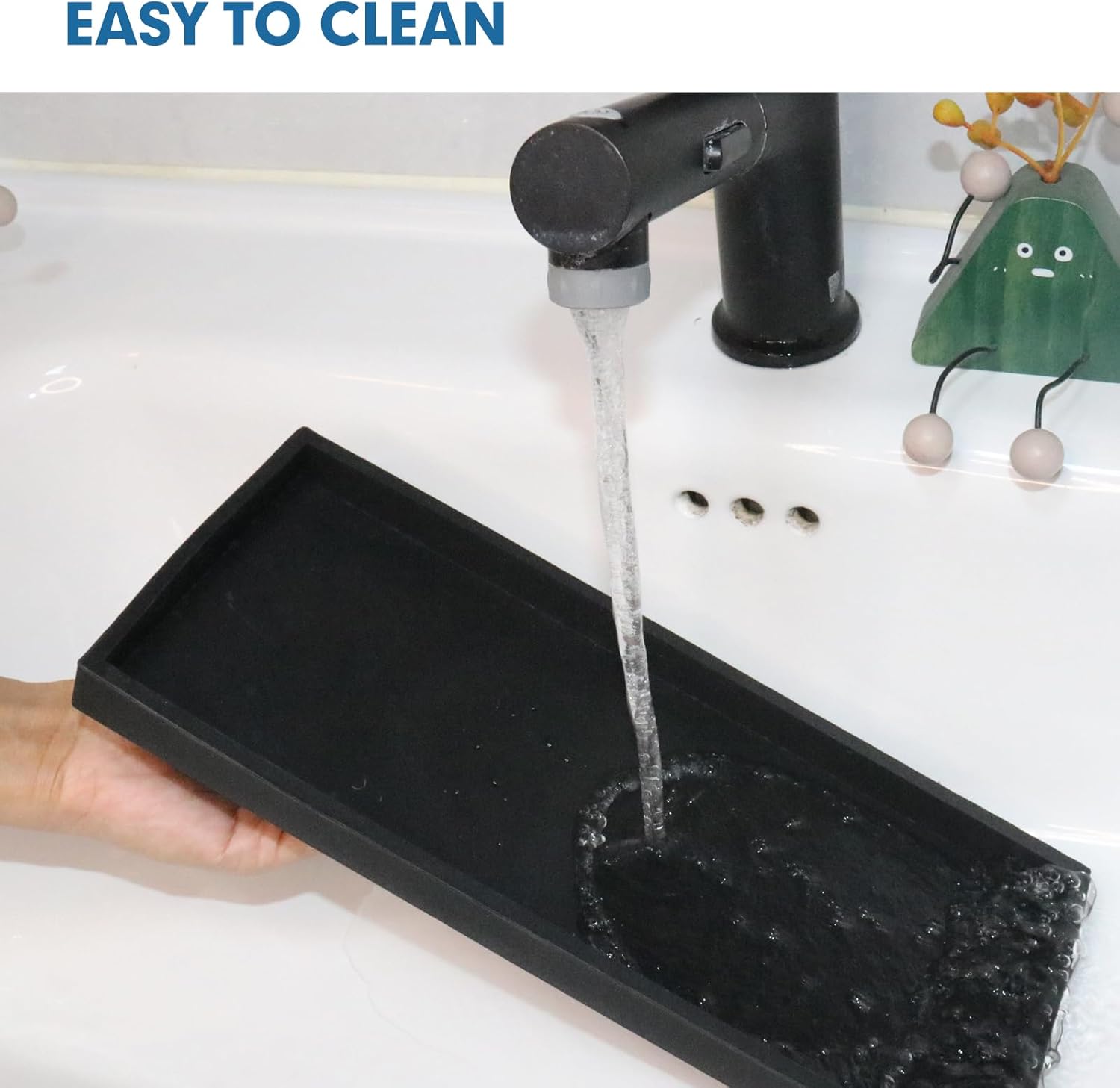 Vanity Tray Set Silicone Organizer for Bath Kitchen
