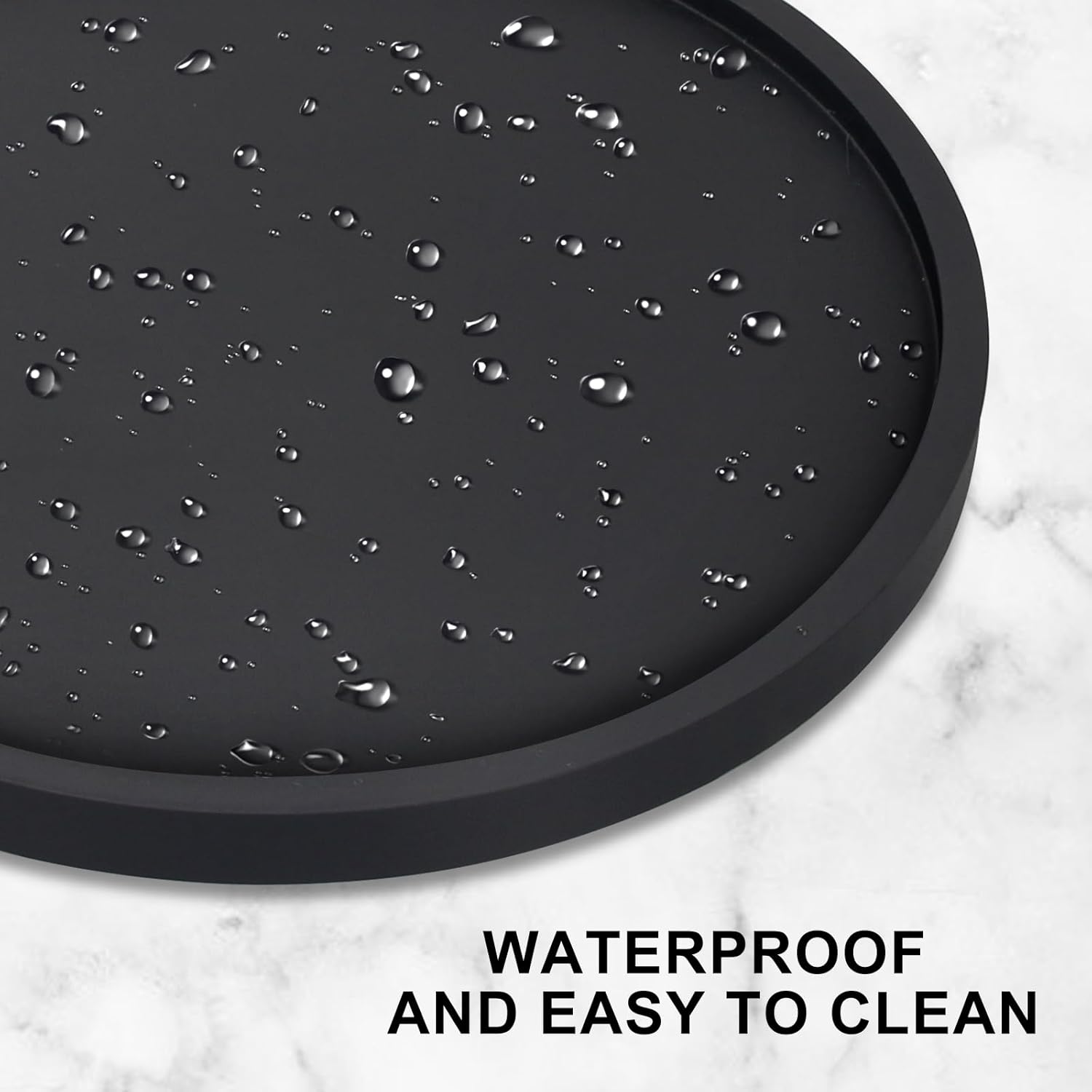 Black Wooden Bathroom Tray