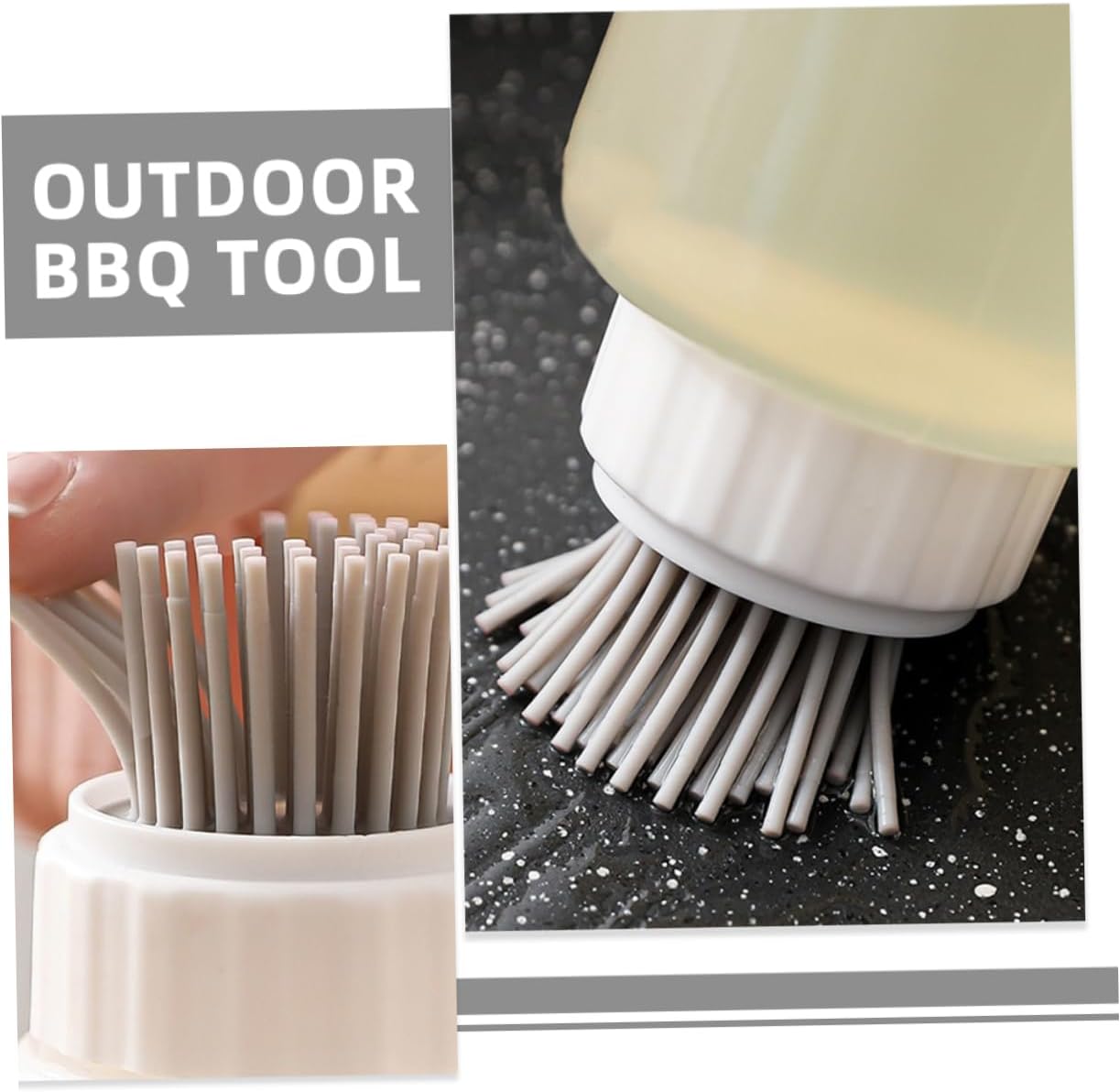 French Professional Silicone Oil Dispenser with Basting Brush for BBQ Cooking