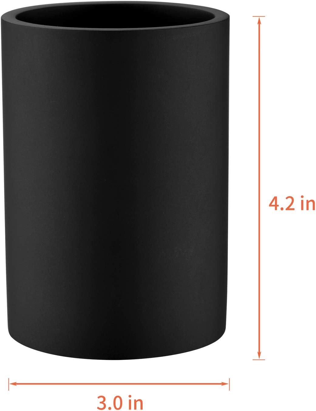 Matte Black Tumble ResinStylish for Makeup and Toothpaste