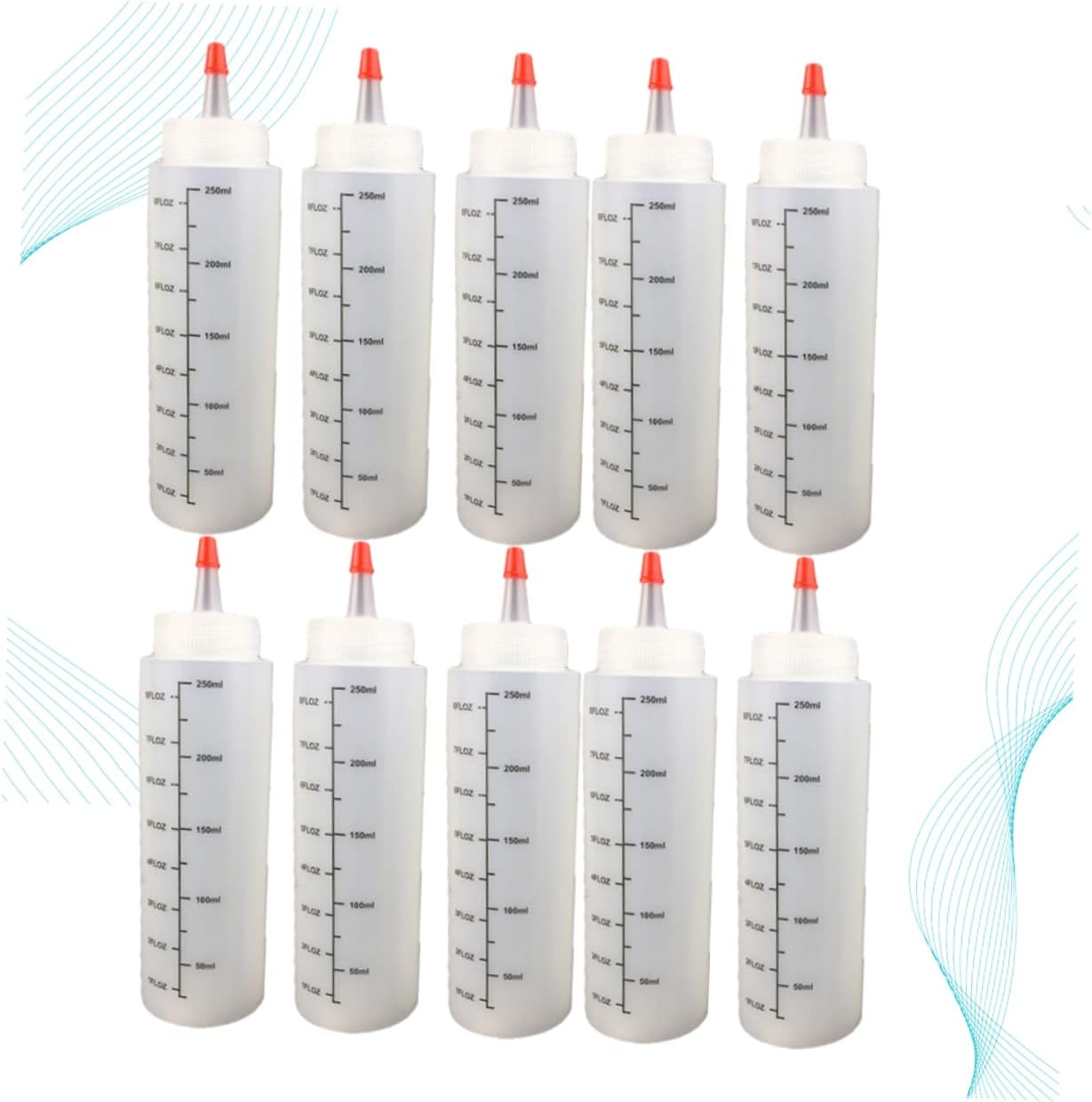 250ml Squeeze Salad Dressing Bottles with Cap Durable and Easy to Use