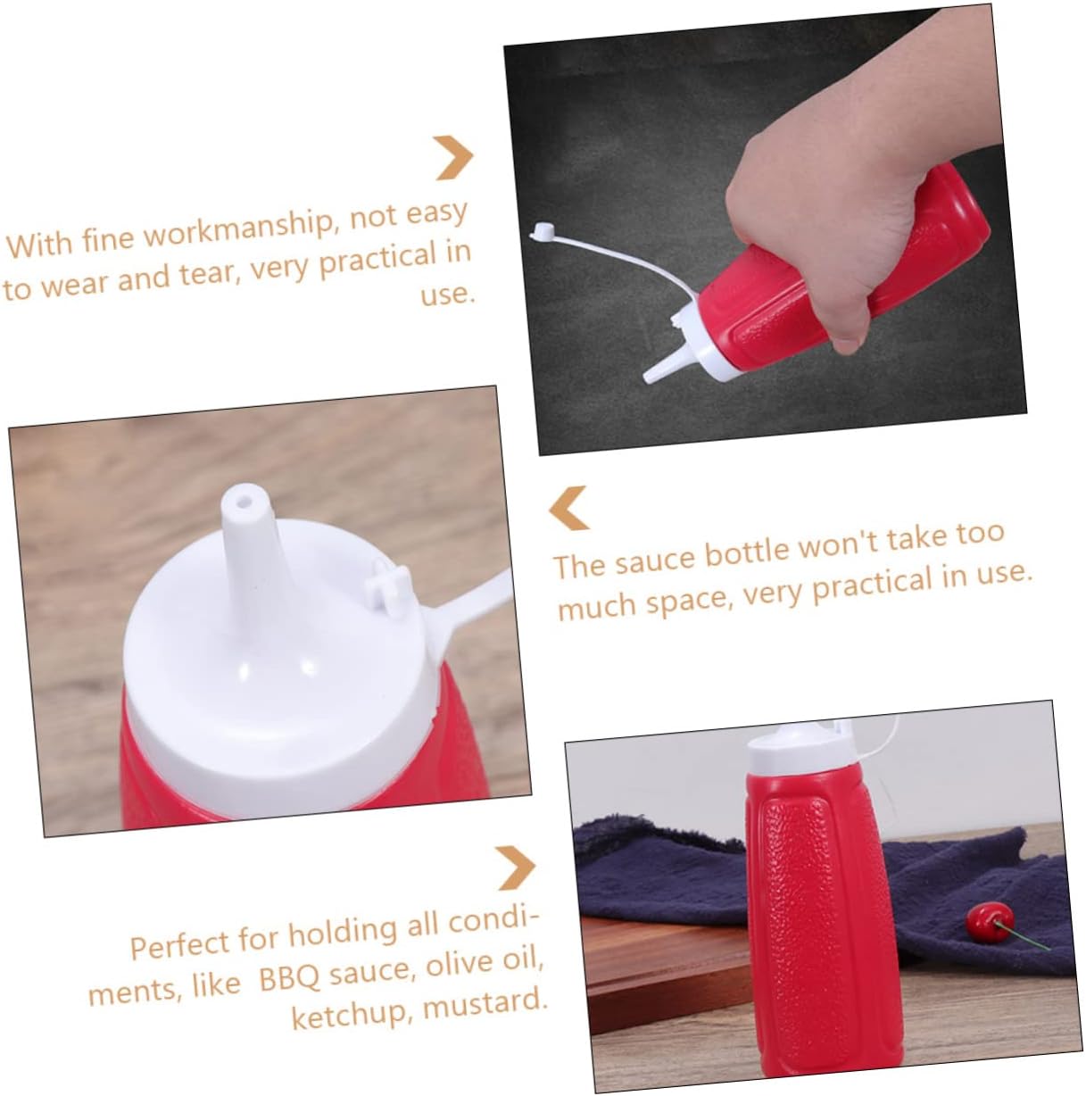 CIYODO Squeeze Condiment Bottle Perfect for BBQ Olive Oil and Ketchup Serving