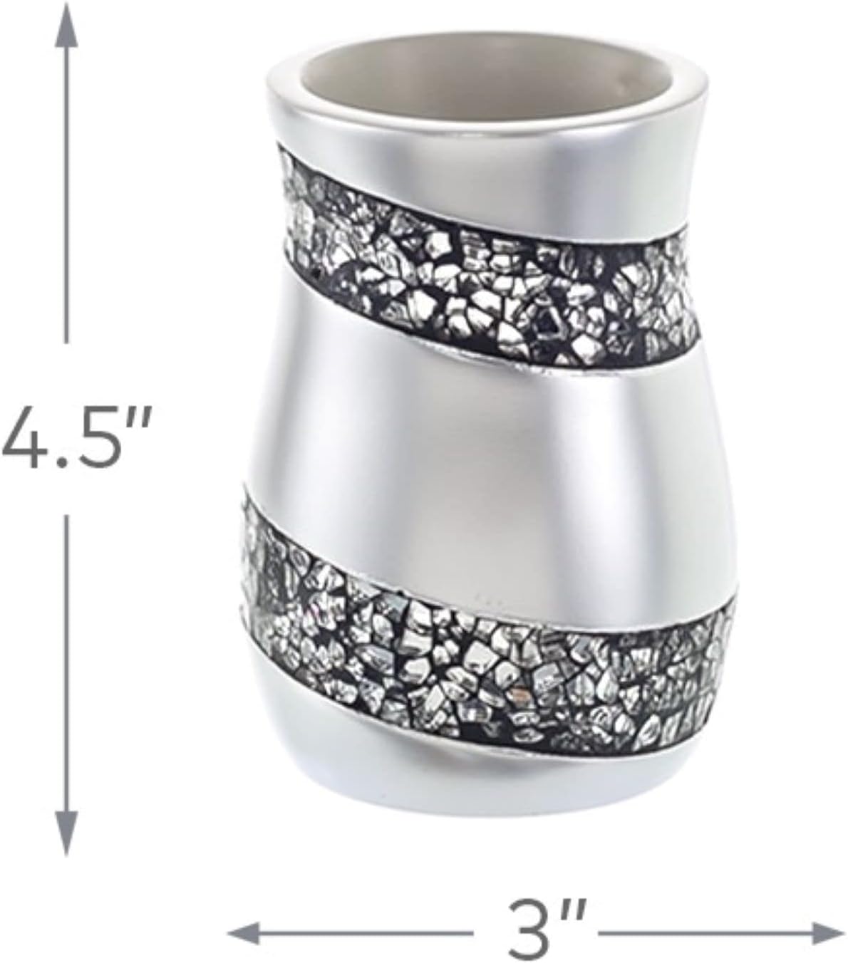 Creative Scents Silver Mosaic bathroom cup electric toothbrush holder