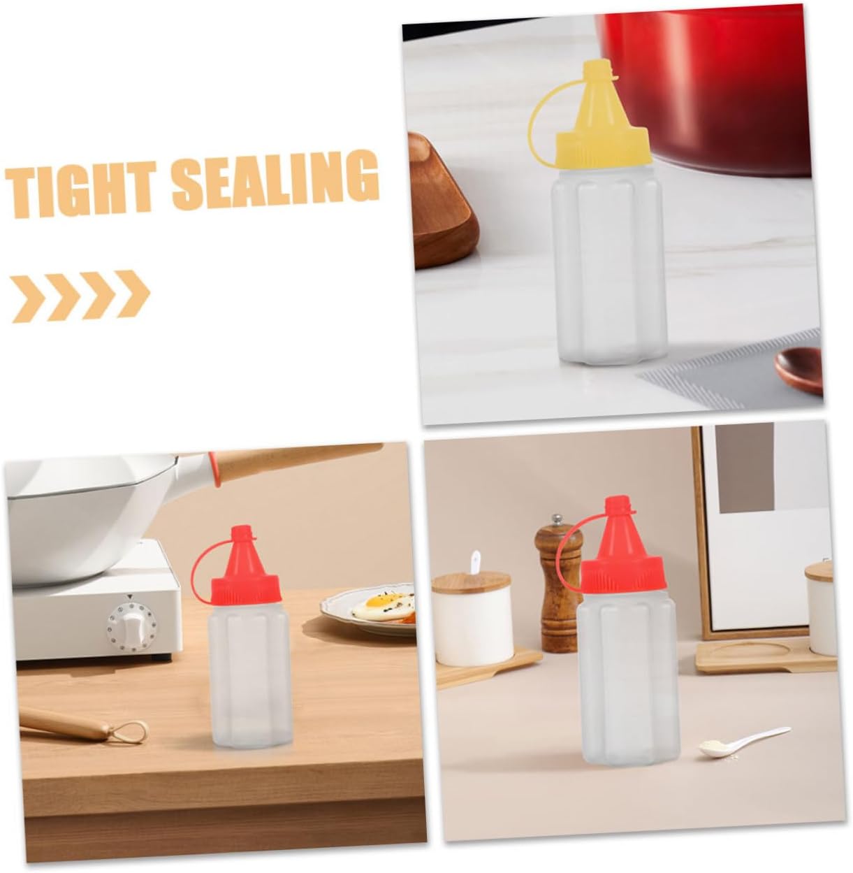 BIUDECO Mini Condiment Squeeze Bottles for Honey Ketchup Oil Travel BBQ