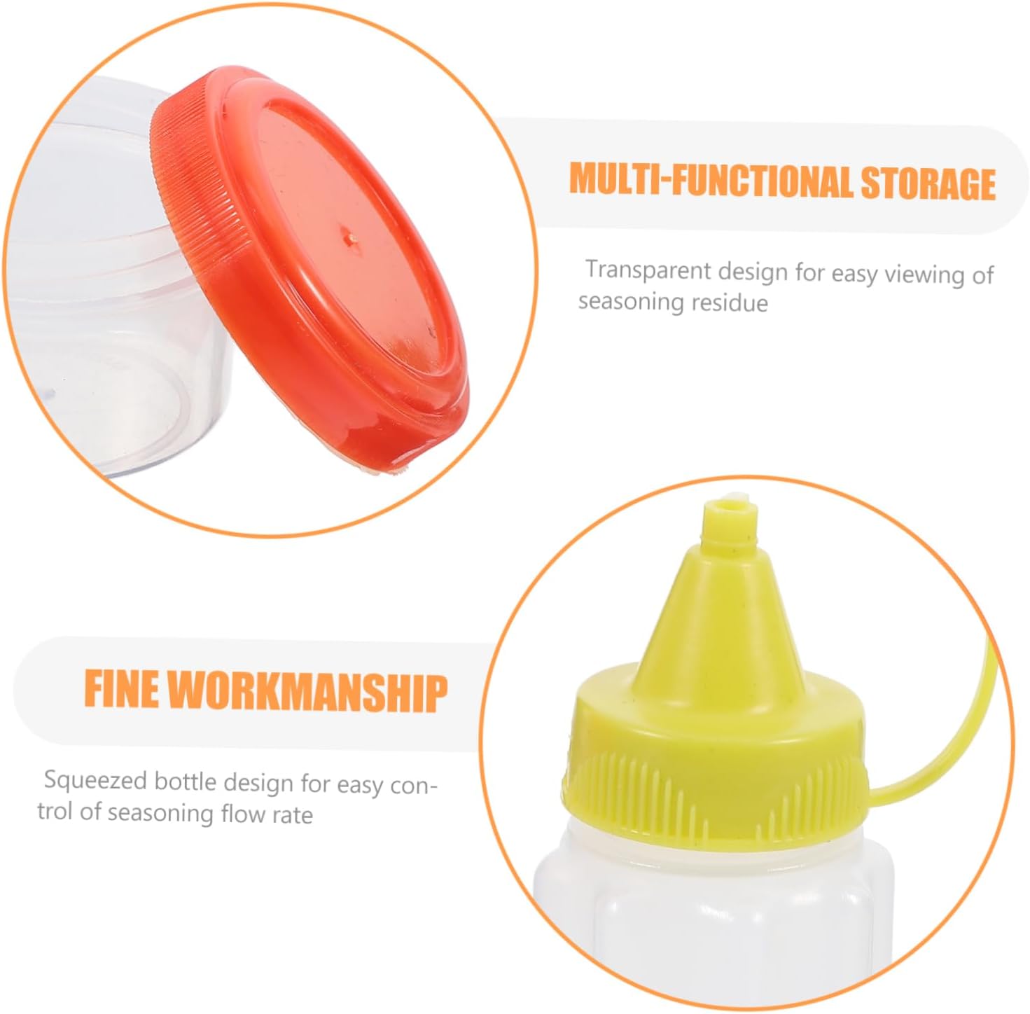 SOESFOUFU Transparent Condiment Squeeze Bottle Set