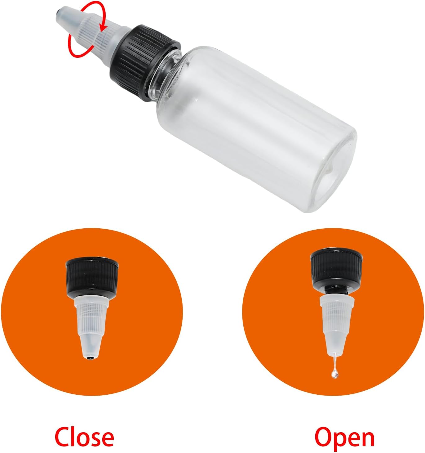 6Pcs 2 oz Clear Squeeze Bottles for Kitchen Use