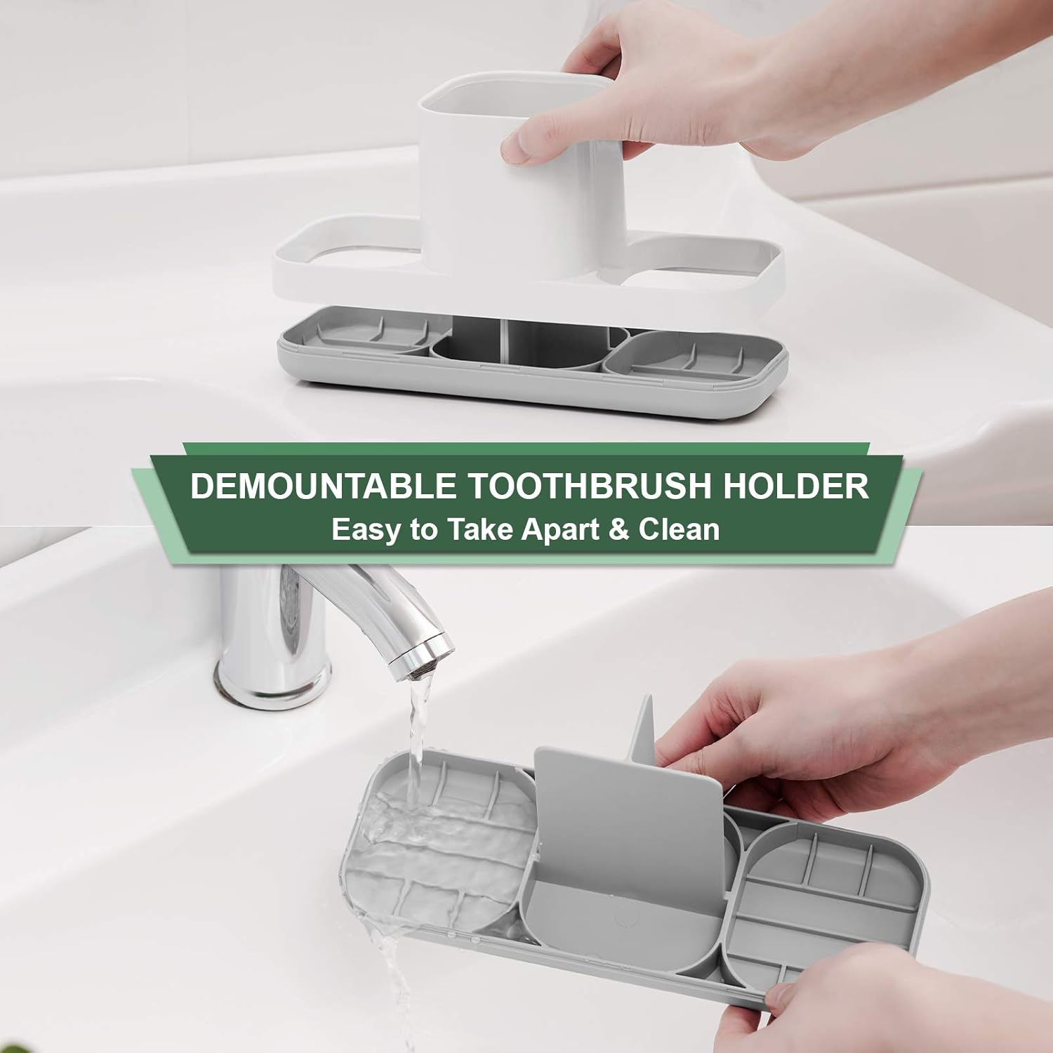 VITVITI Toothbrush Holder with 2 Cups and Soap Dish 1
