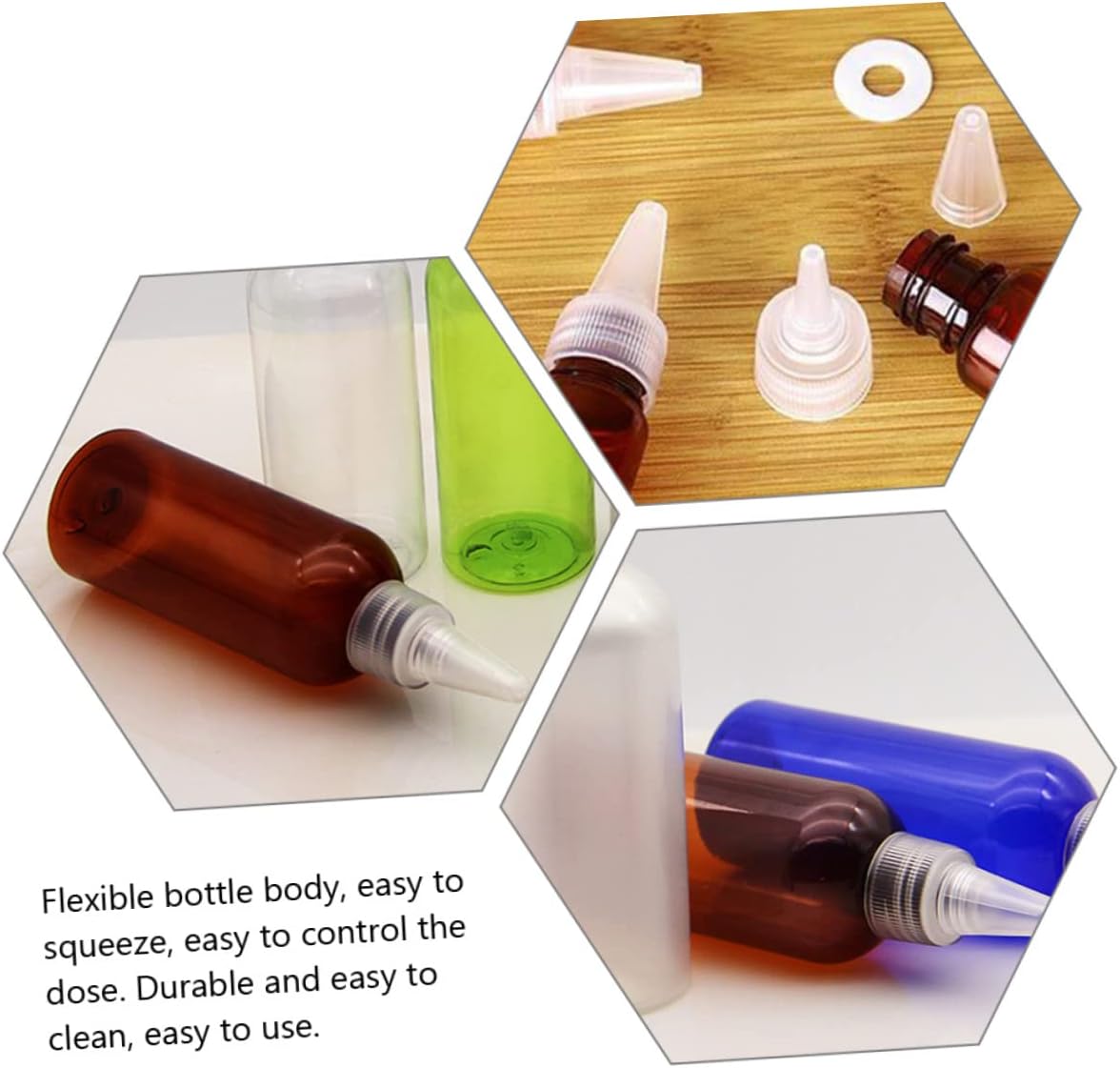 DECHOUS 20-Piece Refillable Shampoo Conditioner Bottles with Spout Design