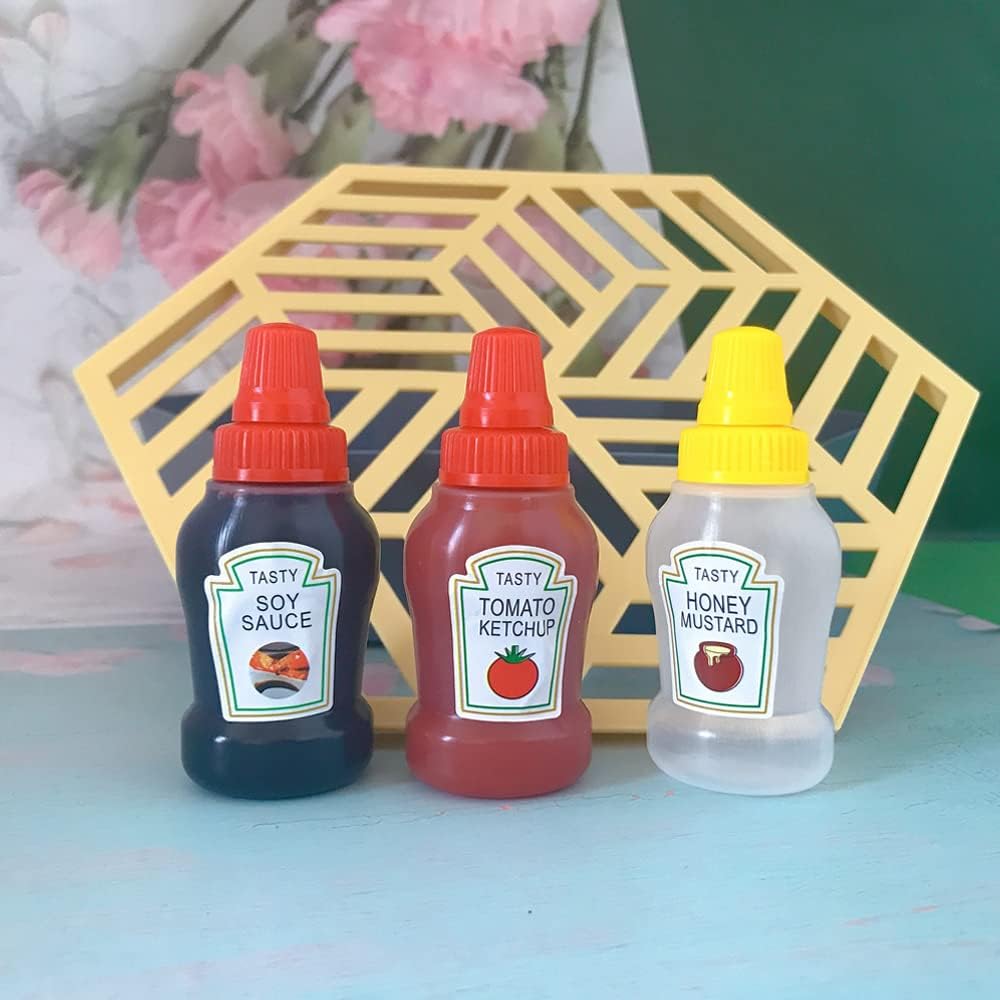4pack Mini Squeeze Bottles for Condiments