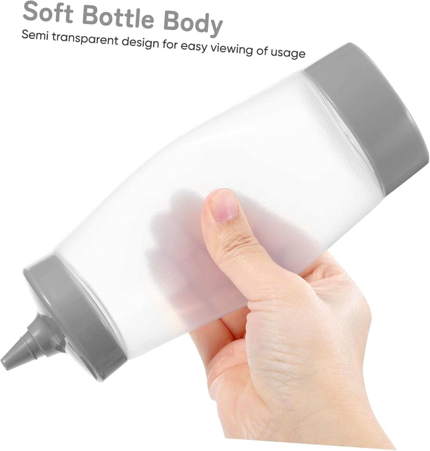 Mikinona Essential Condiment Squeeze Bottles 4-Pack Reusable Leakproof Easy to Carry