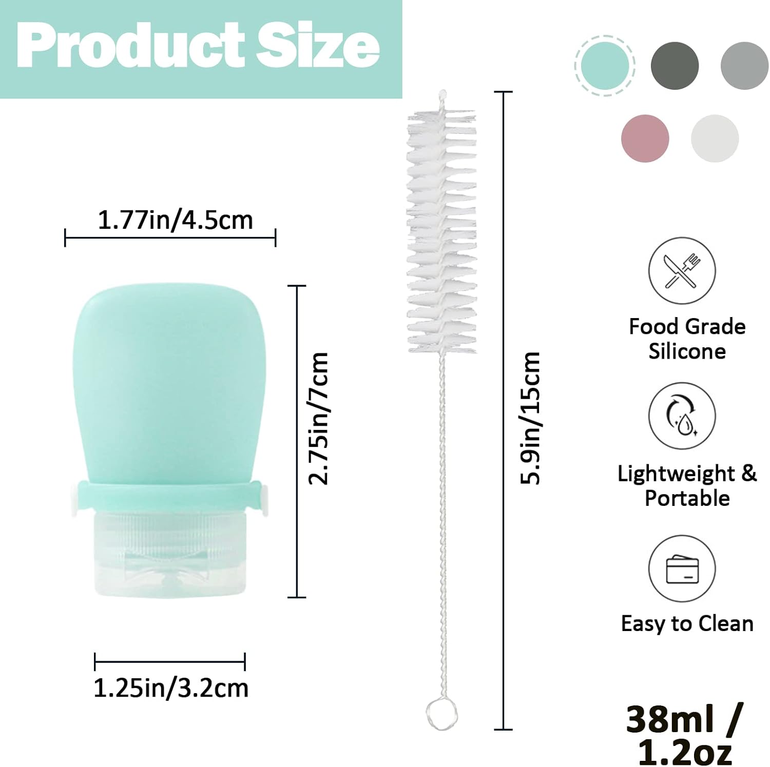 5-Piece Squeeze Bottle Set with Brushes