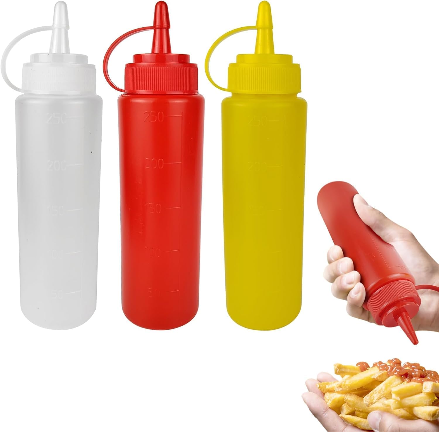 3-Piece Squeeze Condiment Bottles