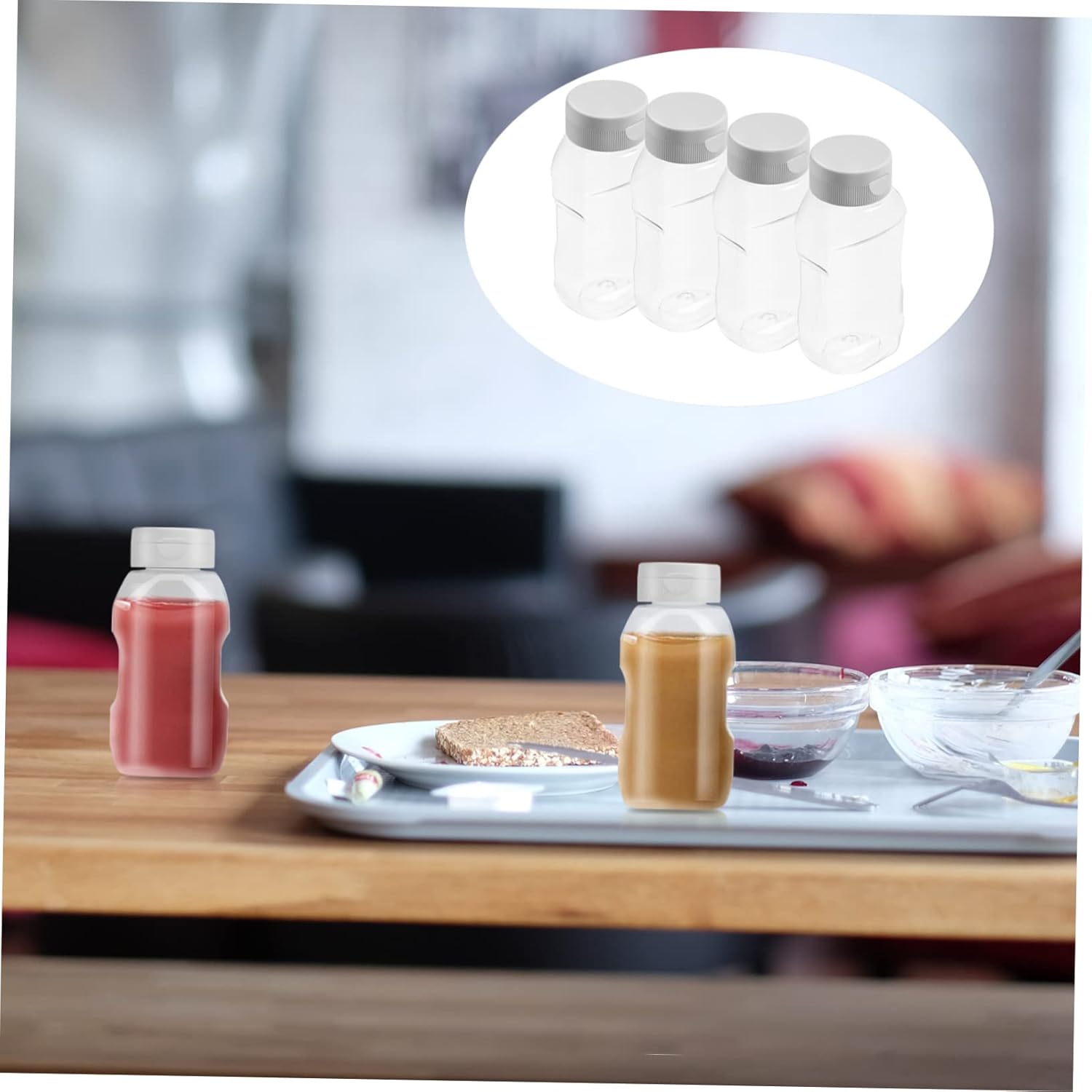 SHOWERORO 4pc Mini Squeeze Bottles