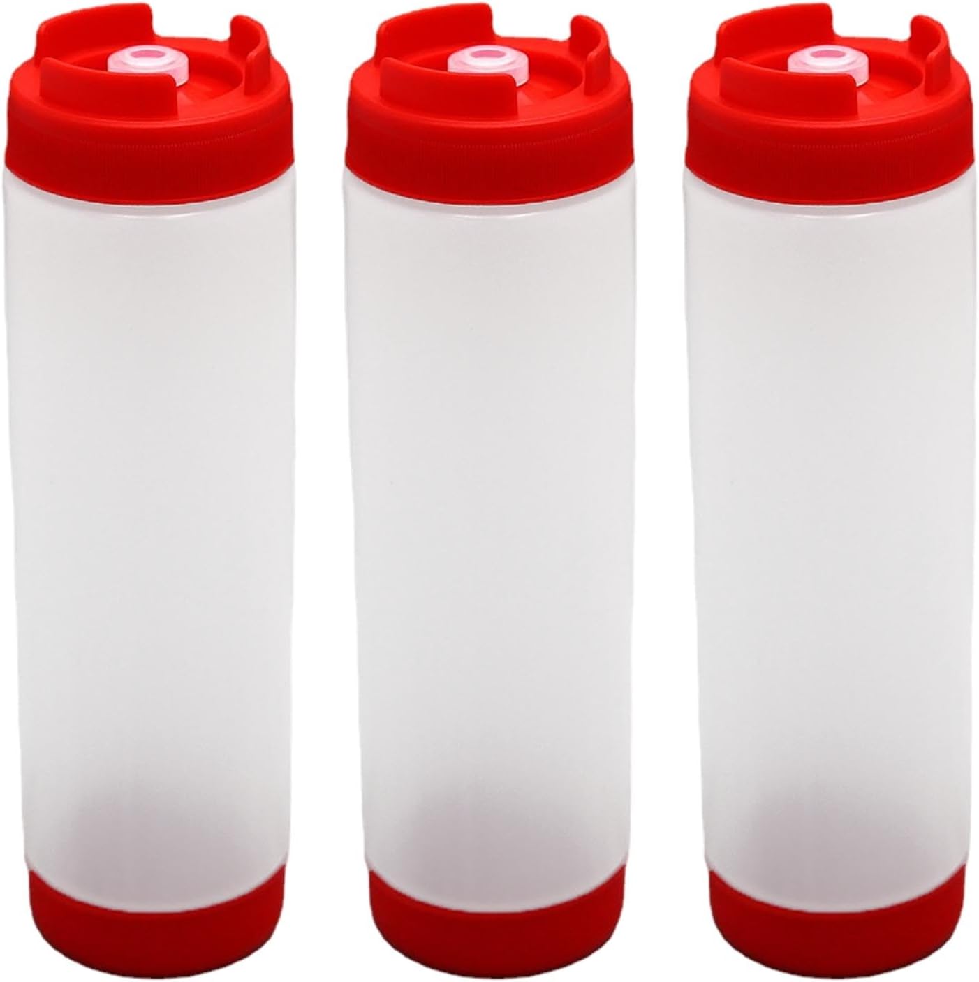 EMVANV 3-Pack 16oz Squeeze Bottles for Sauces Red
