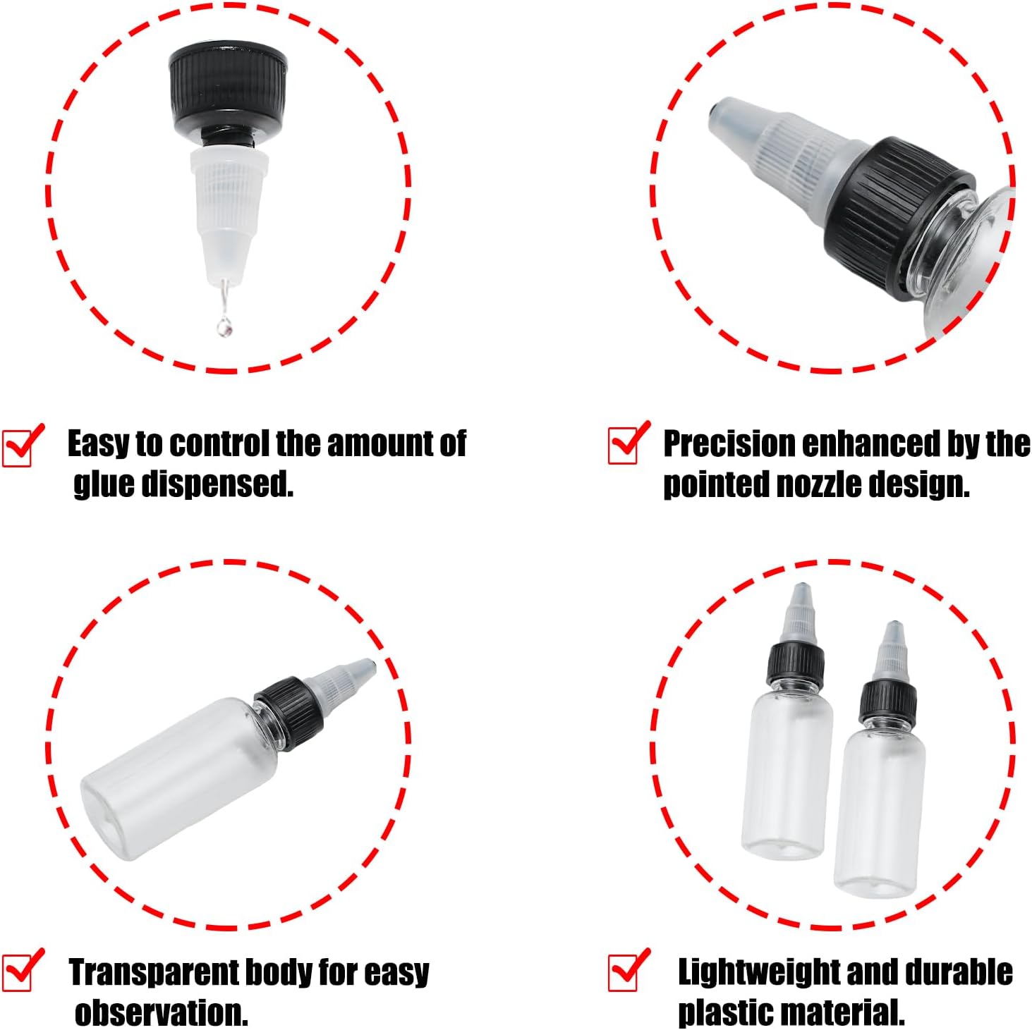 6Pcs 2 oz Clear Squeeze Bottles for Kitchen Use