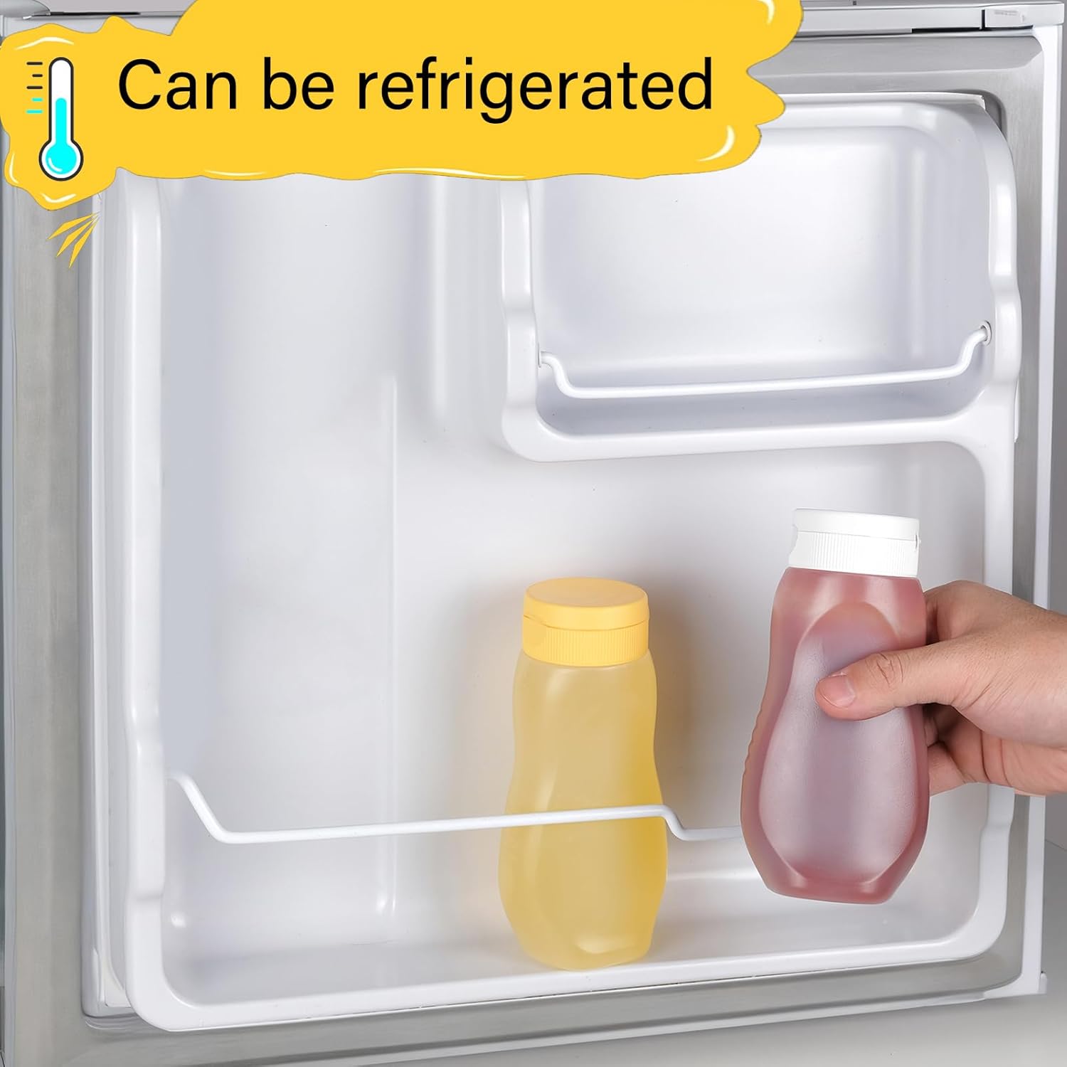 6 Pack Condiment Squeeze Bottles with Flip Top and Caps