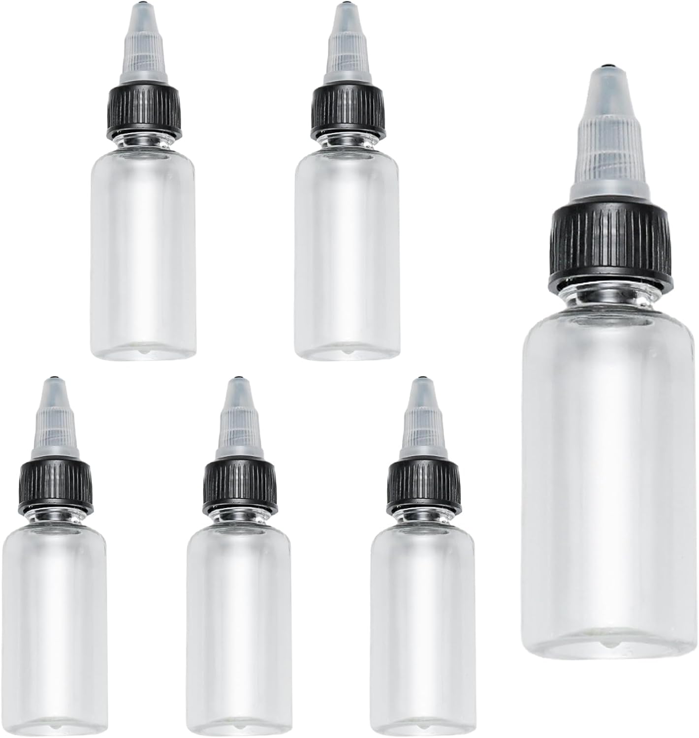 6Pcs 2 oz Clear Squeeze Bottles for Kitchen Use
